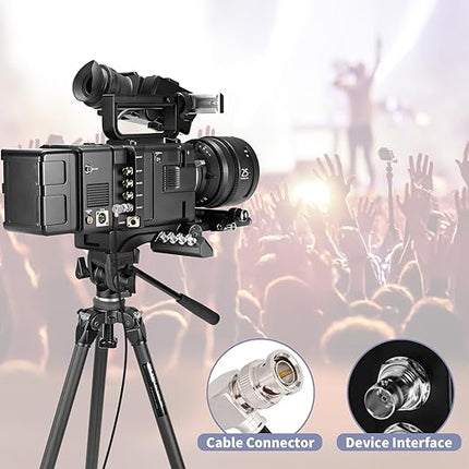 Superbat 3G/6G SDI Cable 10ft BNC Cable 75 ohm BNC Male to Male Right Angle Belden 1855A Support 3G-SDI/6G-SDI/4K Video for Monitor SDI 4K Video Camera Converter etc.