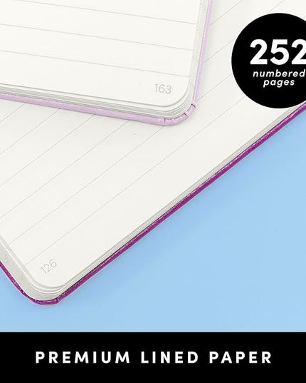 PAPERAGE Lined Journal Notebook, (Burgundy), 252 Pages, Medium 5.6 in x 8 in - 100 GSM Thick Paper – Hardcover Journaling Notebook for Work, School & Note Taking