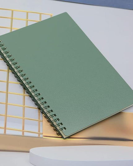 Yansanido Spiral Notebook, 4 Pcs A5 Thick Plastic Hardcover 7mm College Ruled 4 Color 80 Sheets -160 Pages Journals for Study, Work, Travel and Notes (A5, 4 Pcs Dark Color 2)