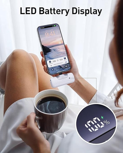iWALK Portable Charger 5500mAh Next-Gen Small Power Bank 22.5W Fast Charging Battery USB-C Portable Phone Charger for iPhone 17/16/15 17 Plus 17 Pro Max iPad, Samsung Galaxy S25 S24 S23 Android, White