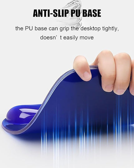 Gel Wrist Rest for Mouse,Ergonomic Mousepad with Clear Cushioned Palm Rest,Gel Mouse Pad with Wrist Support,Small Desk Mat,Office Desk Work Accessories for Women,Carpal Tunnel Relief (A-Clear)
