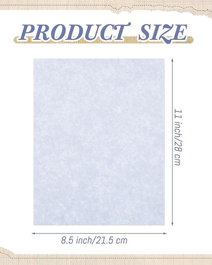 Epakh 200 Sheets Old Age Parchment Paper 8.5 x 11 Inch Standard Letter Vintage Colored Old Parchment Semblance Double Side Printing Paper(Blue)