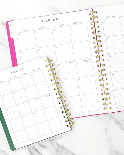 PAPERAGE 2026 Weekly & Monthly Planner, 12 Months (January 2026 - December 2026), 9.2 in x 11.2 in, Spiral Bound 2026 Planner with Weekly, Monthly & Yearly Views, Note Pages & Inner Pocket – Dark Green