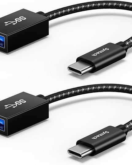 Syntech USB C to USB Adapter, 2 Pack USB C to USB 3, Type C to A, Thunderbolt 3 to USB Female Adapter OTG Cable Compatible with iPhone 17/Air/16/15 Pro Max, iPad mini 6, MacBook Pro, Air and More