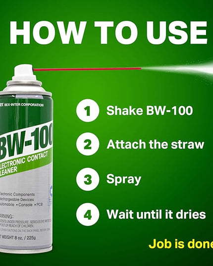 Non-Flammable Electronic Contact Cleaner Aerosol Spray- Safely Cleans Joycons, Computers, PCB and More - Removes dust, Dirt and contaminants on Contacts - Quick Dry|8oz/225g |