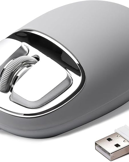 YUNZll C1 Silicone Wireless Mouse, Tri-Mode 2.4G/USB-C/Bluetooth Mouse, 4800 DPl Optical Tracking, 6 Adjustment Levels,Customize Mice for Laptop, Computer, iPad, MacBook (Gray Silver)