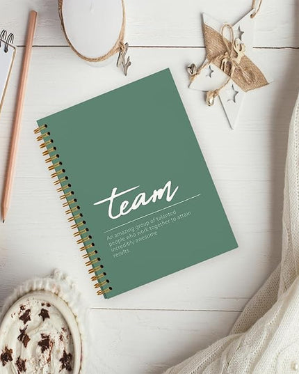 Sage Green Meeting Notebook for Work, Employee Appreciation Gifts, Team Gifts for Employees, Thank You Gifts for Women Men Leader Boss Mentor Manager Coworkers Going Away Retirement, 5.5"x8.3"