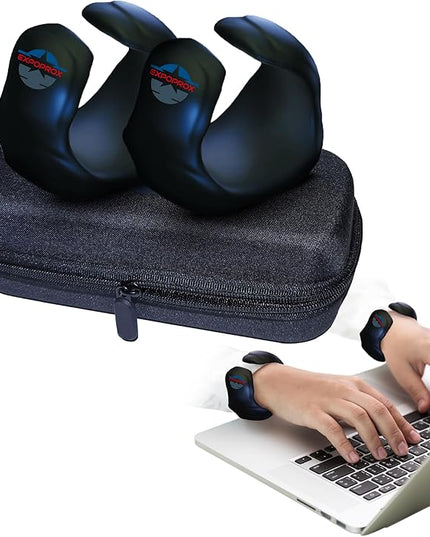 Wearable Gaming Wrist Rest for Keyboard, Mouse pad, Laptop, and PC Work or Gamer Support. (Black, S-M)