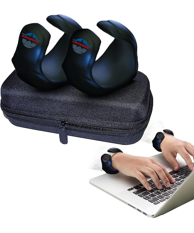 Wearable Gaming Wrist Rest for Keyboard, Mouse pad, Laptop, and PC Work or Gamer Support. (Black, X-XL)