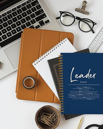 OXW Navy Blue Meeting Notebooks for Work, Leadership Gifts Office Work Notebook Journal for Writing Note Taking, Thank You Gifts for Women Men Leader Mentor Boss Manager Principal, 5.5"x8.3"