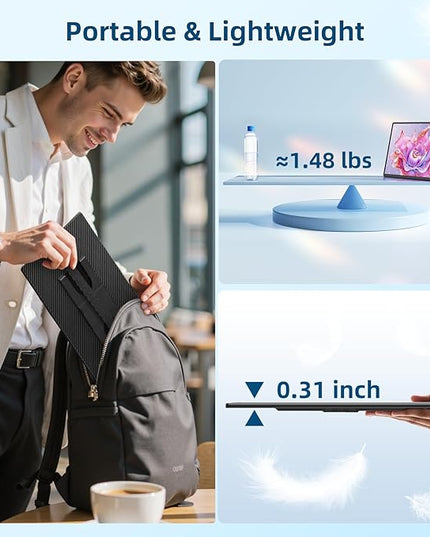 Portable Monitor, 16 Inch 1200P FHD Laptop Screen Extender Dual Monitor, 360° Rotating Detachable Stand Plug n Play, Ultra Slim Zero Frame, Travel Portable Screen for Laptop/PC/Mac/Windows/PS5