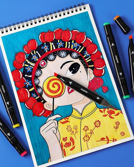 120 Colors Alcohol Markers Artist Drawing Art Markers for Kids Dual Tip Markers for Adult Coloring Painting Supplies Perfect for Gift(120 Black Shell)