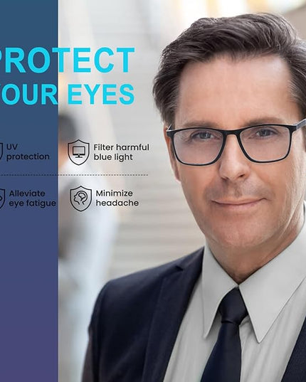 BLOEXCLU 4 Pack Progressive Multifocus Reading Glasses for Men Women TR90 Sports Style Anti-Blue Light Computer Readers