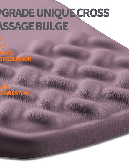Ergonomic Slope Mouse Pad Wrist Support, Wrist Rest Mousepad for Carpal Tunnel Pain Relief with Massage Bulge and Slow Rebound Memory Foam (12x8 inch, Purple)