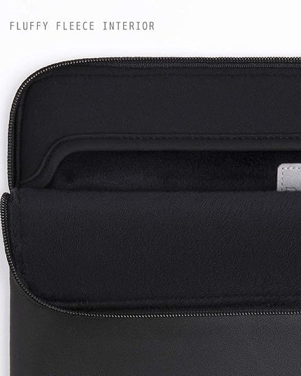 Comfyable Slim Protective Laptop Sleeve 14 Inch Snugly Compatible with MacBook Pro 14-inch M5 M4 M3 M2 M1 Pro/Max 2025, PU Leather Bag Waterproof Cover Notebook Computer Case for Mac, Black