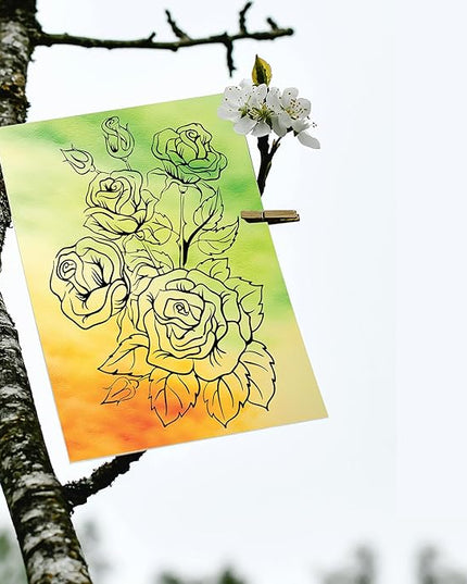PARTH IMPEX 56 Sheets Watercolor Lined Writing Paper 8.5x11 - Letter Size Ruled Stationery Letterhead Printer Paper - 120gsm Thick Uncoated Decorative Colored Fancy Double Side Printing