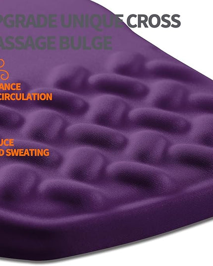 Ergonomic Slope Mouse Pad Wrist Support, Wrist Rest Mousepad for Carpal Tunnel Pain Relief with Massage Bulge and Slow Rebound Memory Foam (12x8 inch, Deep Purple)