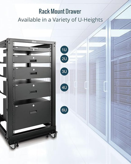 Tecmojo 6U Rack Drawer,Rack Mount Drawer for 19in Network Equipment/Server/AV Rack or Cabinet Enclosure,Sliding and Lockable Server Rack Drawer - Load-Bearing 44lb (20kg),with Cable Management Holes