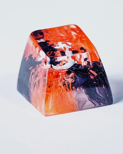 Kohaku Koi Fish Artisan Keycap Red and Black Ocean Coral Reef R1 SA Profile Custom Keycaps 1U ESC Handmade Gaming Resin Key Cap Cherry MX Switch Compatible Mechanical Keyboard Koi Lover Gift