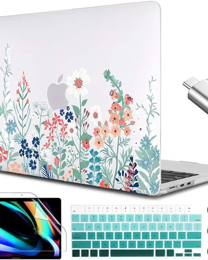 CISSOOK for MacBook Air 13.6 Inch Case 2022 2023 2024 2025 Release Model A2681 A3113 A3240, Matte Frosted Hard Shell Cover with Keyboard Cover for MacBook Air 13.6 M2 M3 M4 - Wildflowers