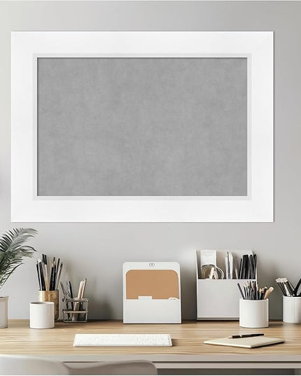 Amanti Art White Framed Magnetic Board 21x29 Medium Vision Board for use with Magnets, 100% Metal Sheet to Display Items as Office Decor or for Home Organization in mudroom, Kitchen or Kids Room