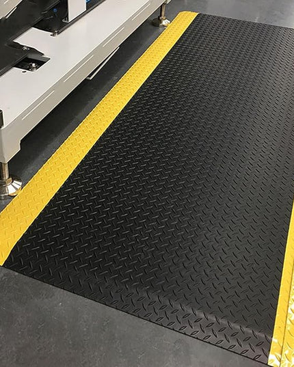 Anti Fatigue Mats Industrial 3' x 7' 15/16" Thick Ergonomic Standing Mat Sponge Base Heavy Duty Commercial Diamond Plate Industrial Floor Mats Helps Relieve Back and Leg Soreness