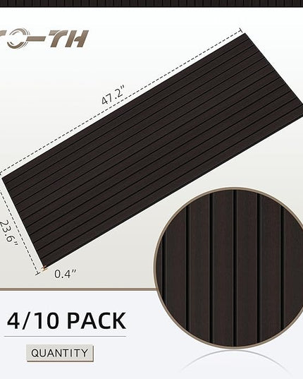 TO-TH Wood-Look Sound Panels, 4 Pack 47.2” x 23.6” Soundproof Wall Panels, Decorative Acoustic Panels,Wood Panels for Wall for Home, Office, Basement, Ebony