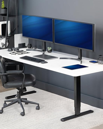 VIVO Electric 83 x 30 in Dual Motor Sit Stand Desk, Memory Height Adjustment, 2B Series, White Top Black Frame, DESK-KIT-2B8W