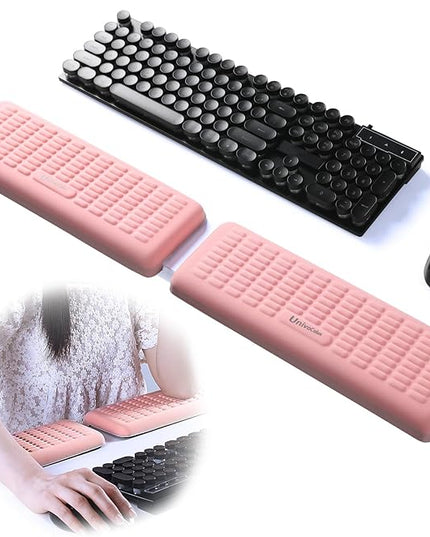 UnivoColors PostureUp L-Shaped Desk Wrist Rest Elbow, Non-Slip, Separate Design, Memory Foam Desk Edge Support, Ergonomic Design for Long-Hour Work (11.8 * 3.9 inch 2-Piece Set of Pink)