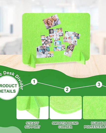 PATIKIL Desk Divider, 4 Set 24 x 16 Inch Acoustic Freestanding Desk Divider Desk Privacy Panel with 8 Pcs Support Feet for Library Office Workstation,Green