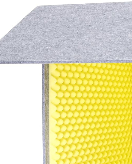 Desktop Soundproof Cover 31" H X 31" W X 31" L Recording Booth Portable Vocal Recording Booth with Double Sound Insulation Vocal Sound Absorbing Shield for Recording Studios, Offices（Yellow+Gray）