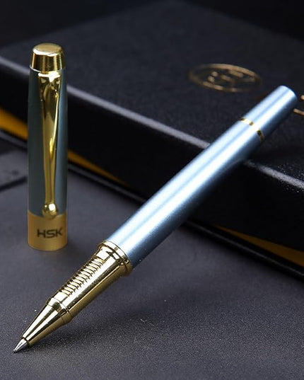 HSK Ballpoint Pens Luxury gift Pen Black Refill Line width 0.5mm,Best Ball Pen Gift Set for Men & Women Professional Executive,Office,Nice Pens Classy Gift Box (Blue)