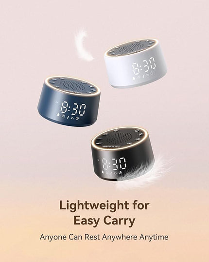 Dreamegg Sound Machine with Nursery Lamp - Sound Machine Baby, Soothing Sounds, Timer, Memory Function, 10 Colour Night Light, White Noise Machine Alarm Clock for Newborn Baby Registry Gift, White