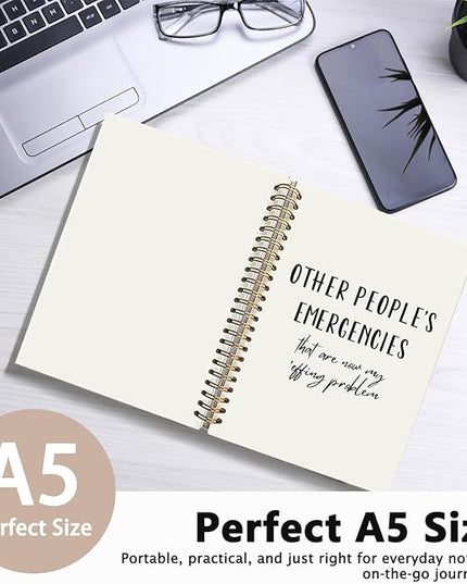 Funny Notebooks for Work, Funny Office Gifts, Funny Notebooks for Work, Office Gag Gifts for Coworkers Funny, Office Supplies, Office Humor Gifts, Funny Hardcover Spiral Notebook 5.5x8.3 Inch