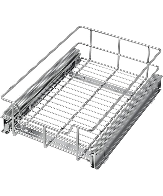 Pull Out Cabinet Organizer 9" W X 17" D, Slide Out Drawers For Kitchen Organizers and Storage, Pull Out Drawers For Cabinets Capacity Heavy Duty Caddy, Cabinet Shelves Chrome-Plated, Bathroom Pantry