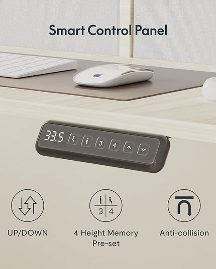 FLEXISPOT 71" L Shaped Standing Desk Electric Corner Table with Shelf, 4 Storage Drawers, Adjustable Computer Workstation for Home, Office, Game, Studio, USB Charger, Light Maple Top + White Frame