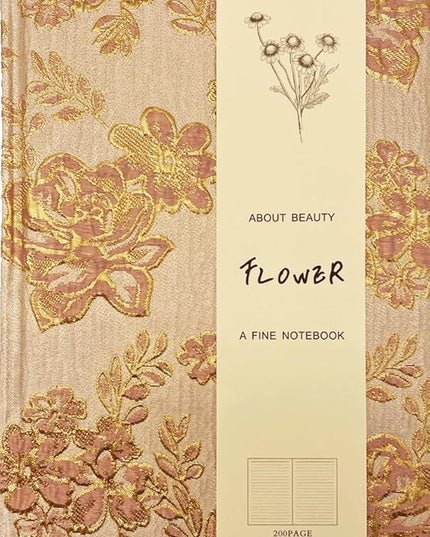 Hardcover Journal, Flower Notebook, A5, 6x8, Lined Pages, Lay-flat, Beautiful Journal for Women, Journal for Writing, Personal Notebook, Self Care Journal, Plum Blossom, Pink, Wintersweet