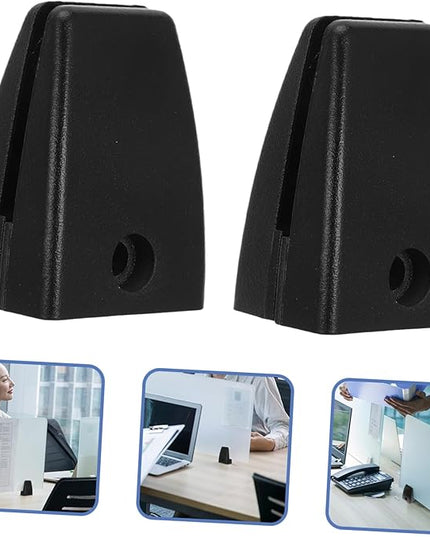 Homoyoyo 2pcs Desk Partition Clips for Office Adjustable Sneeze Guard Clamp Soundproof Baffle Desk Divider Mobile Clip