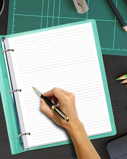 (3-Pack) 3-Hole Line Paper Refills, Letter Size Loose-Leaf Paper, 300 Sheets/600 Pages, 100gsm White Paper, 8.5'' x 11''