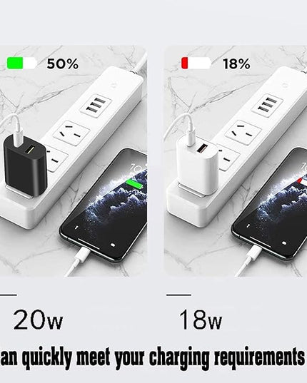 3 Pack USB C Charger Block, Dual Port Type C Wall Charger Fast Charging 20W Power Adapter Cube for iPhone 14/14 Pro/14 Pro Max/14 Plus/13/12/11, XS/XR/X, iPad, Samsung, More