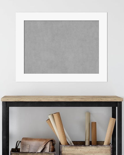 Amanti Art White Framed Magnetic Board 25x33 Medium Vision Board for use with Magnets, 100% Metal Sheet to Display Items as Office Decor or for Home Organization in mudroom, Kitchen or Kids Room