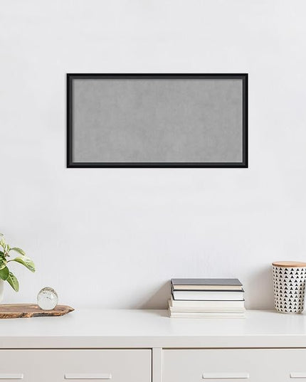 Amanti Art Black Framed Magnetic Board 13x25 Small Vision Board for use with Magnets, 100% Metal Sheet to Display Items as Office Decor or for Home Organization in mudroom, Kitchen or Kids Room