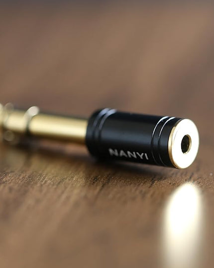 NANYI 1/4'' Male to 1/8'' Female Stereo Headphone Adapter Connect Cable, Upgrade 6.35mm Jack Stereo Socket Male to 3.5mm Jack Stereo Plug Female for Headphone, Amp Adapte, Black 1-Pack