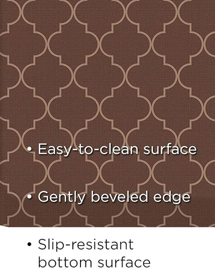 GelPro Anti-Fatigue Designer Comfort Kitchen Floor Mat, 20x48, Trellis Walnut Stain Resistant Surface with 3/4” Thick Ergo-Foam Core for Health and Wellness