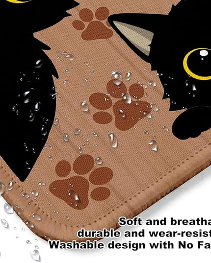 3 Black Cats Square Mouse Pad,Non-Slip Rubber Base Mouse Pad,Home Office Decoration Desktop Accessory,Laptop Mouse Pad for Office Laptops, 9.4x7.8x0.12inch.