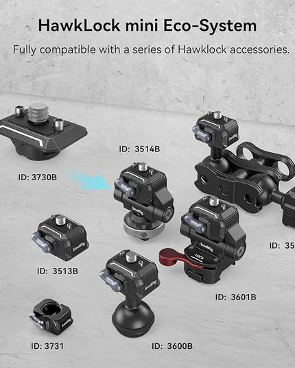 SmallRig Quick Release Plate with 1/4" Screw, HawkLock Quick Release Top Plate for Stabilizer, Action Camera, Monitor, LED Light, QR Top Plate for SmallRig HawkLock Quick Release System - 3730C