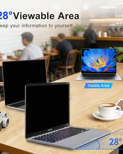 GUDTEKE 2Pack Magnetic 14 Inch Laptop Privacy Screen 16:9 Aspect Ratio, Removable Anti-Blue/Glare Protector Film, Anti Spy Desktop Security Private Filter 14in