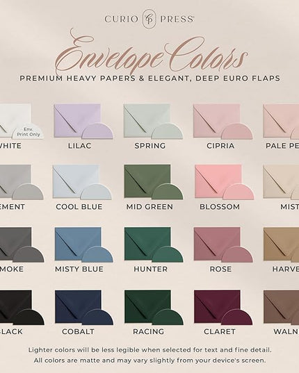 Curio Press Personalized Stationery for Women & Men - A2 Business Flat Thank You Cards with Custom Notecards, Personalized Note Cards with Envelopes and Name, Custom Stationery - Your Logo Flat