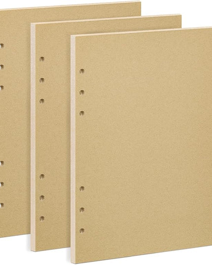 A5 Kraft Loose Leaf Refill Paper, 210x142mm, 135 Sheets Brown Planner Refills, 6-Ring Binder Compatible, 100GSM Insert Papers for Journals, Sketching, Vintage Writing & DIY Crafts