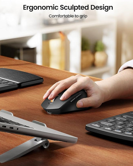 ProtoArc Ergonomic Keyboard Mouse, EKM04 2.4GHz USB Wireless Ergo Keyboard Mouse Combo with Separate Numeric Keypad, Split Design, Hard Wrist Rest, Rechargeable, for Windows Desktop/PC/Laptop